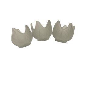 Set of‎ 3 Partylite Frosted Lotus Blossom Tulip Tea Light Votive Candle H…